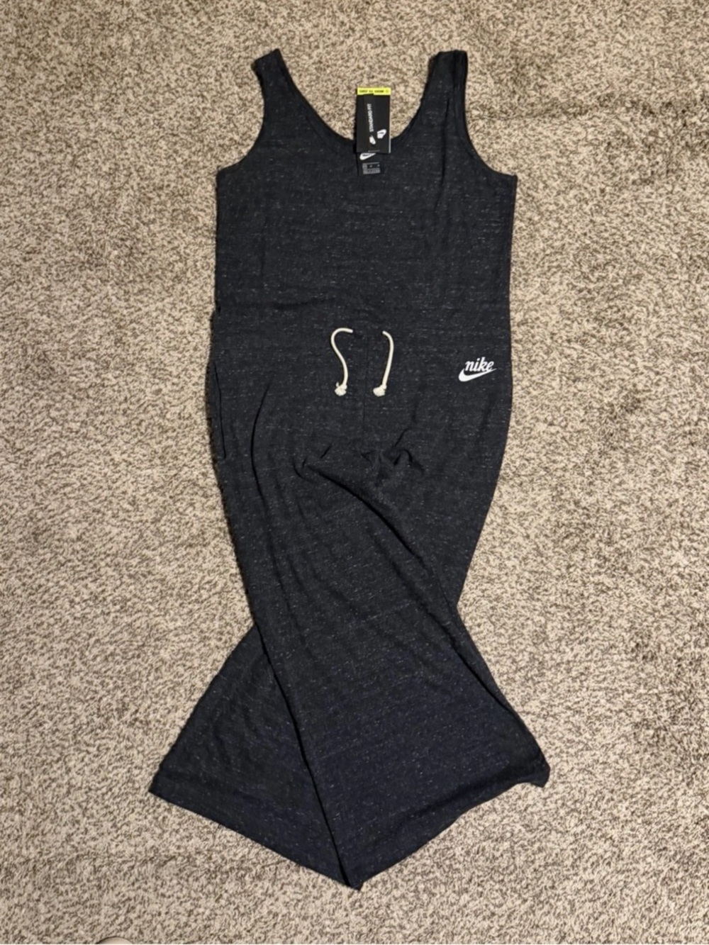 Nike Black Tank Jumpsuit with Drawstring Waist